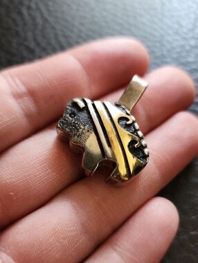 VTG Thomas Singer Navajo Sterling & Gold Overlay Buffalo Pendant